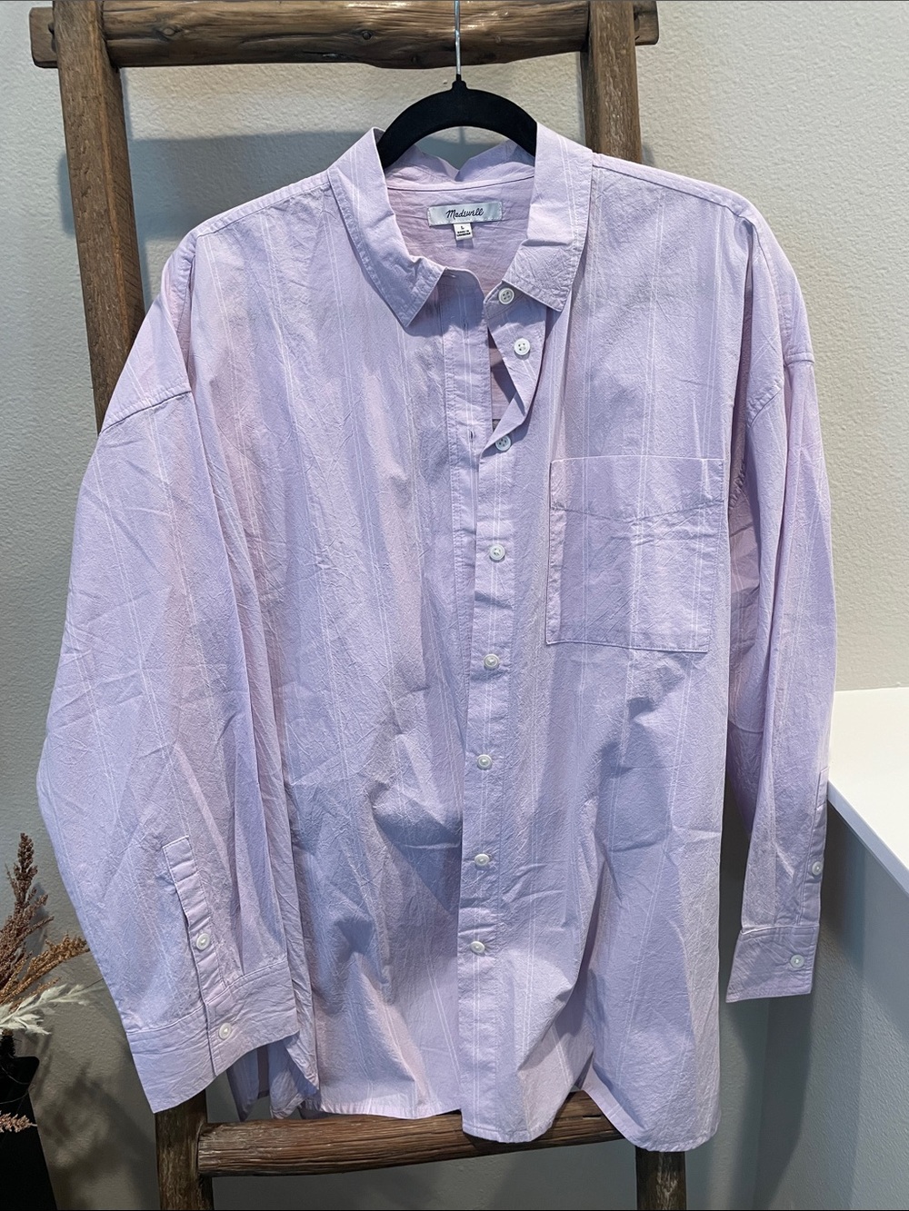 Casual Lavender Button-Up Shirt by Madewell